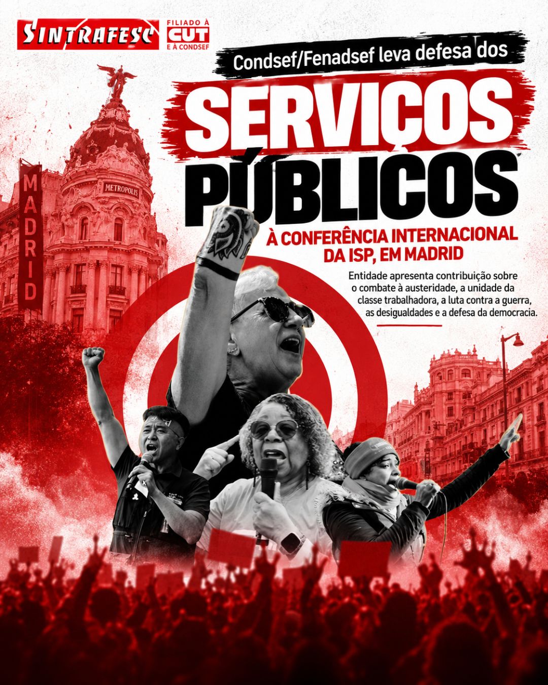 Condsef/Fenadsef leva defesa dos serviços públicos à Conferência Internacional da ISP