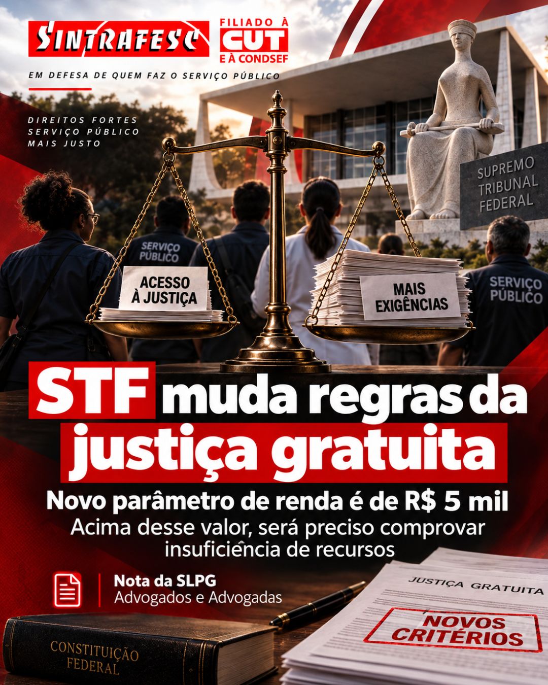 STF estabelece novos critérios para concessão da justiça gratuita